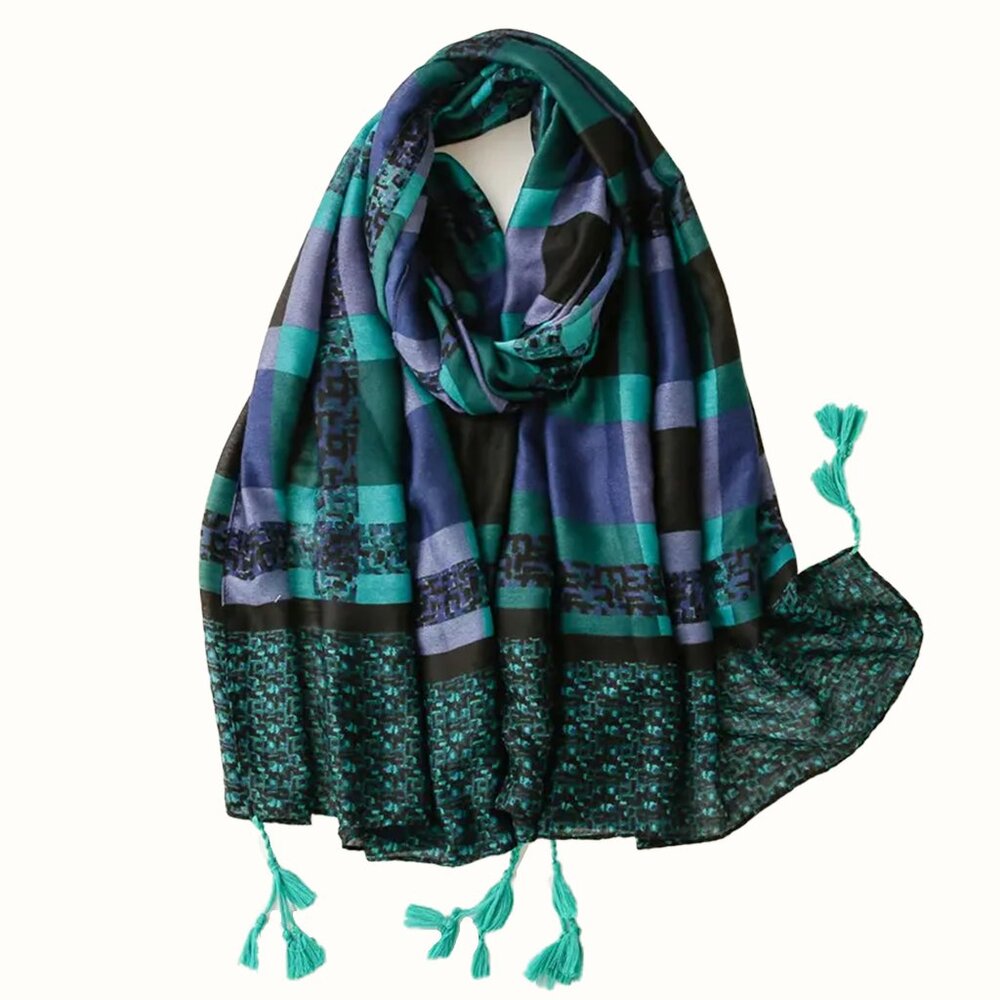 Plaid Summer Scarf | Light Weight Scarves and Shawls for Women Cover Ups Wraps